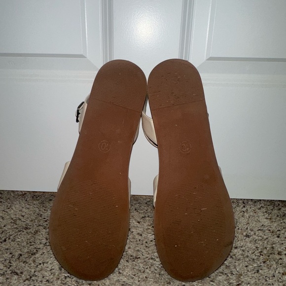 Ivory/cream and Dark brown Platform Sandals - Picture 4 of 4